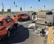 רכב התהפך על צידו בכביש 40 סמוך למחלף גדרה – הנהג נפצע