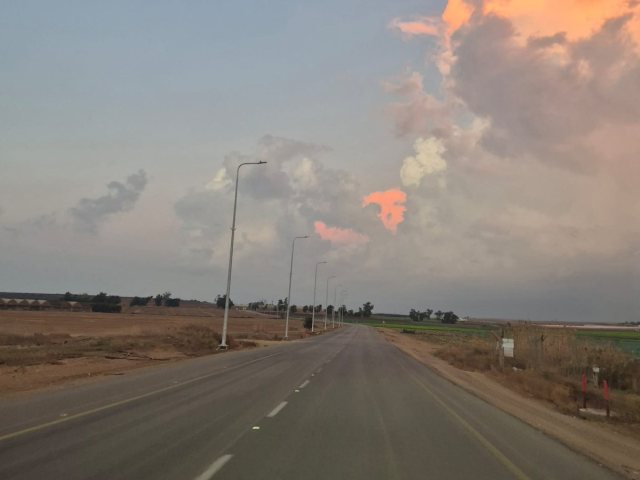 עמודי תאורה שהוצבו בכביש צילום מערכת האתר